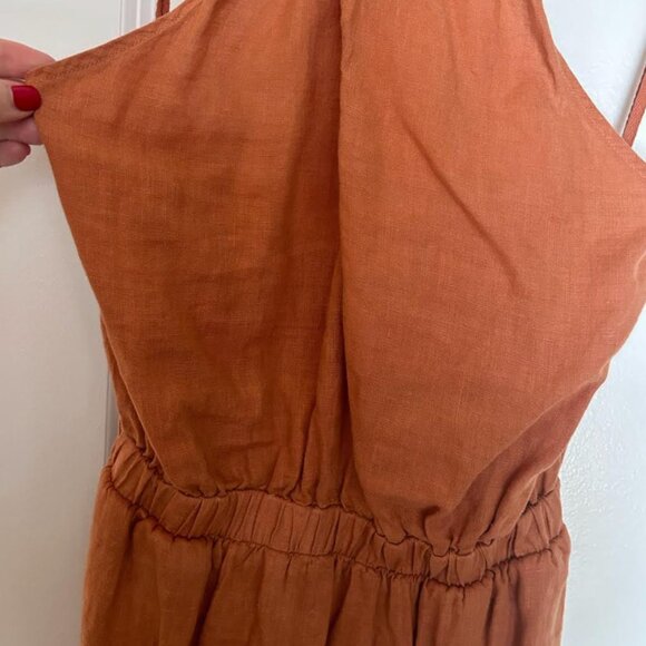 NWT Anthropologie Cloth & Stone Linen Halter Midi Dress - Picture 3 of 5